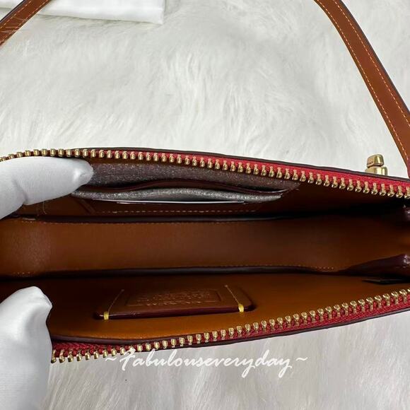 Coach Penn Shoulder Bag In Signature Leather/Gold/Red CCC46 NWT - Picture 10 of 10